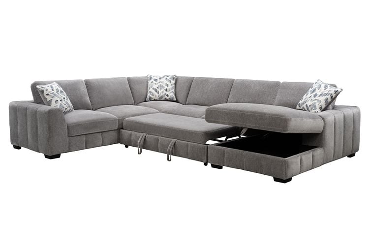 Artisan Sectional With Pop Up Ottoman & Storage Chaise