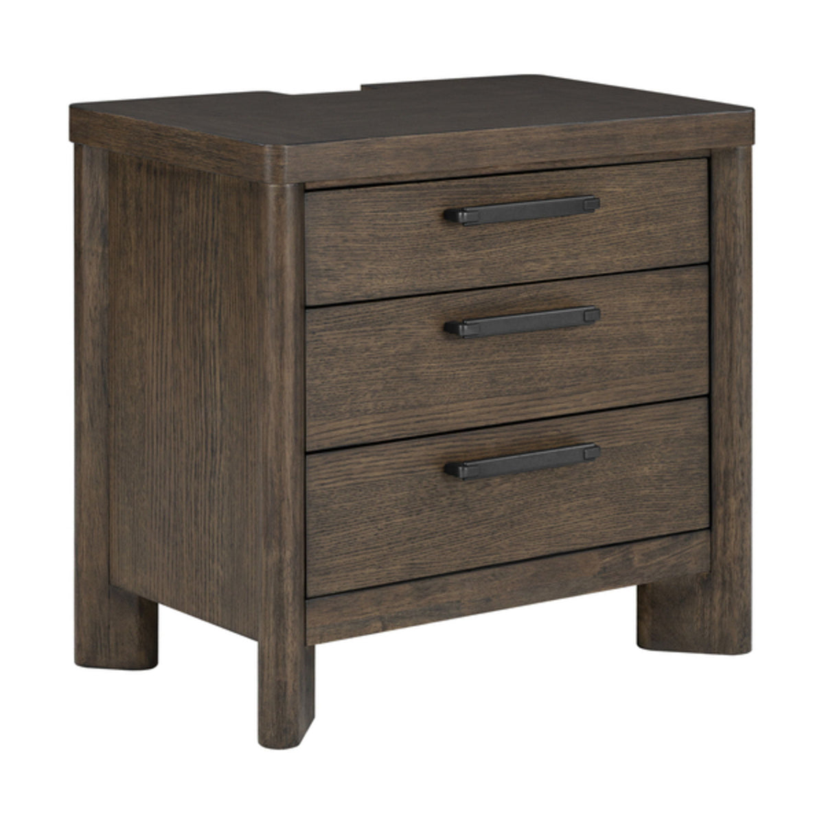 Pacific Grove - Nightstand With Charging With Usb-A, Usb-C And A/C Ports, Felt-Lined Top Drawer, And Cedar-Lined Bottom Drawer - Dark Oak