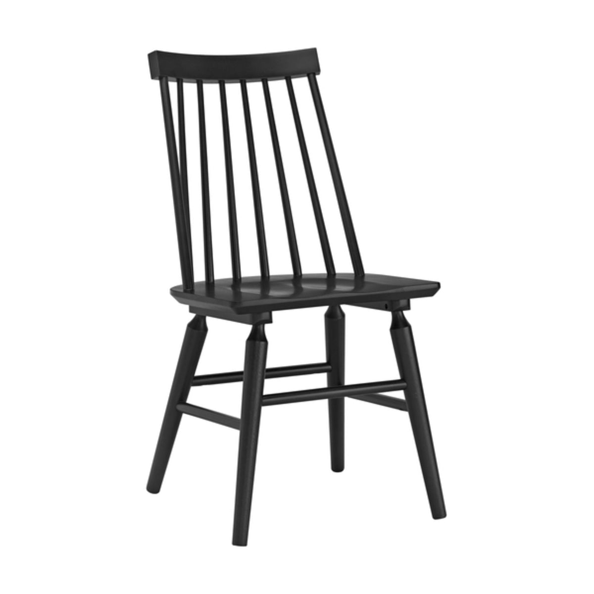 Charleston - Chair With Contoured Wood Seat And Solid Wood Construction - Black Windsor