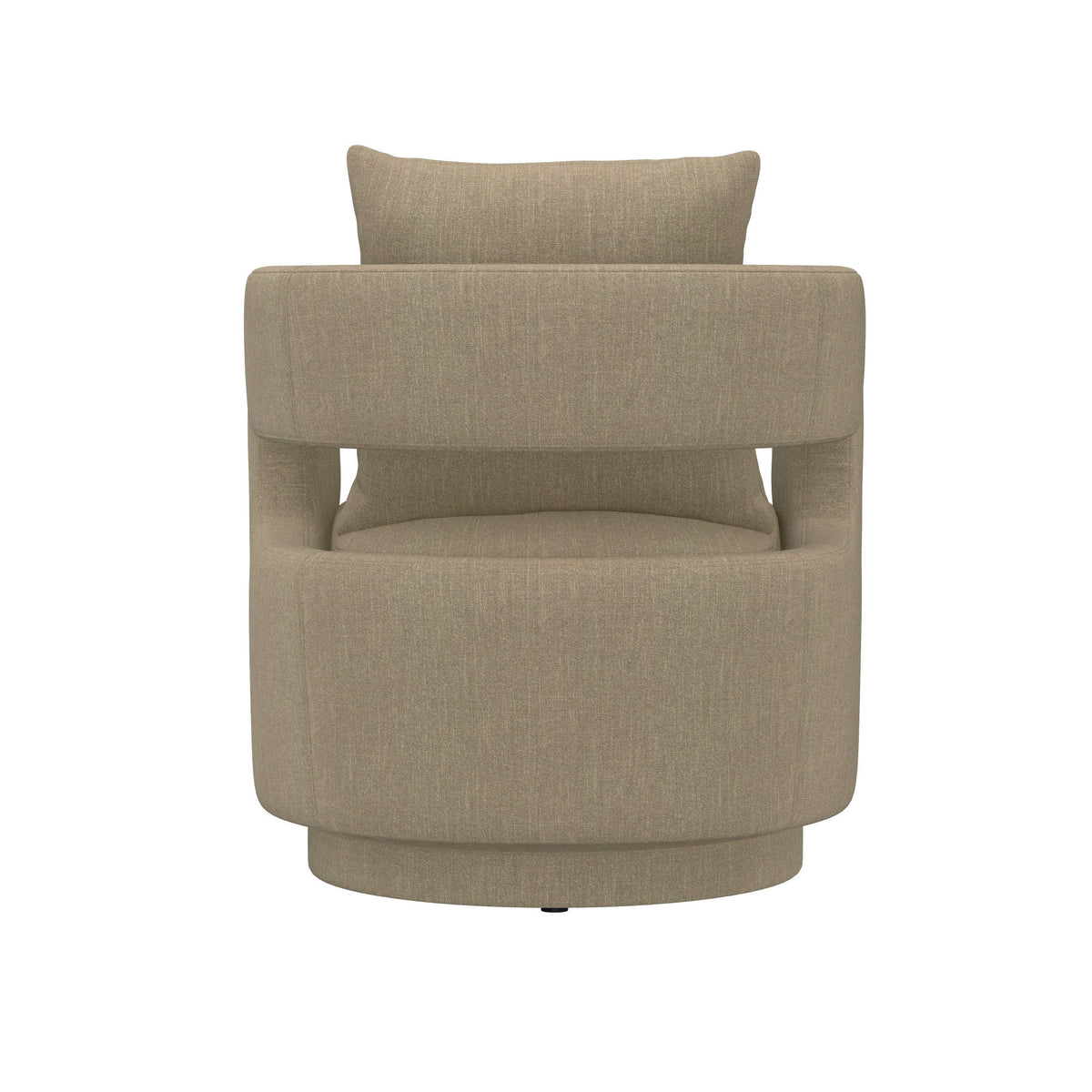 Jude - Swivel Accent Chair With An Open Back Cutout And Square Back Pillow - Dark Khaki