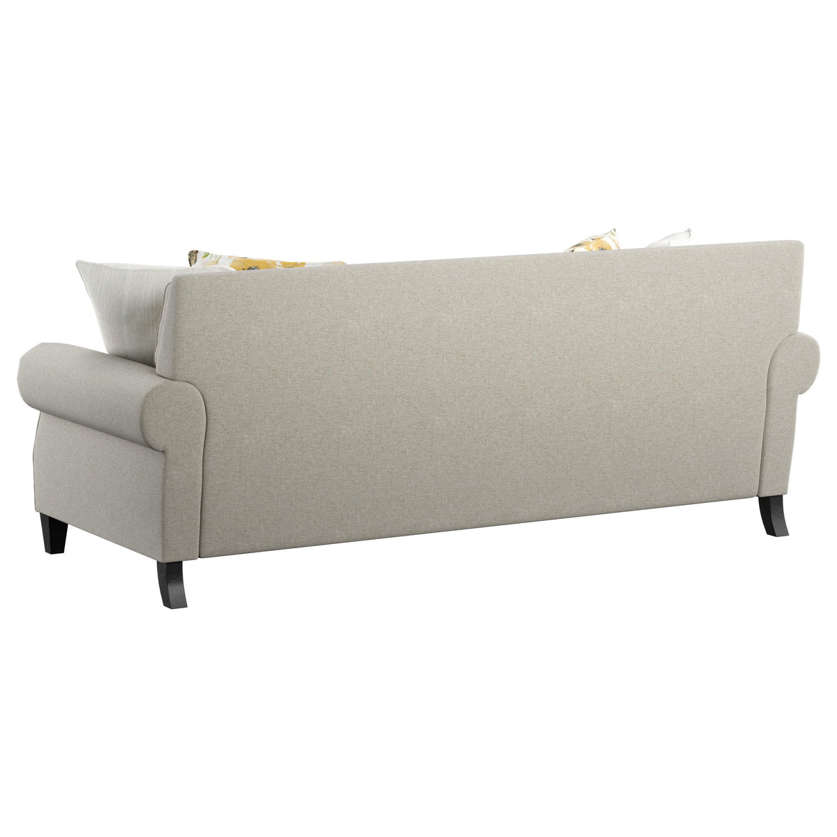 Celia - Sofa With Rolled Arms, Nail Head Trim, And Wood Legs - Saxon Beige