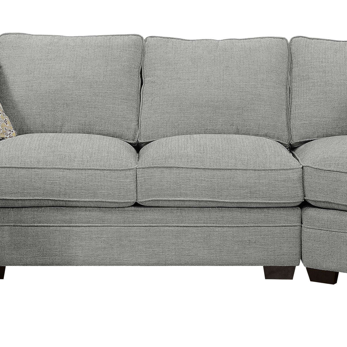 Analiese - LSF Chaise Sectional With Track Arms, Welt Seaming, And Block Feet - Dove Gray