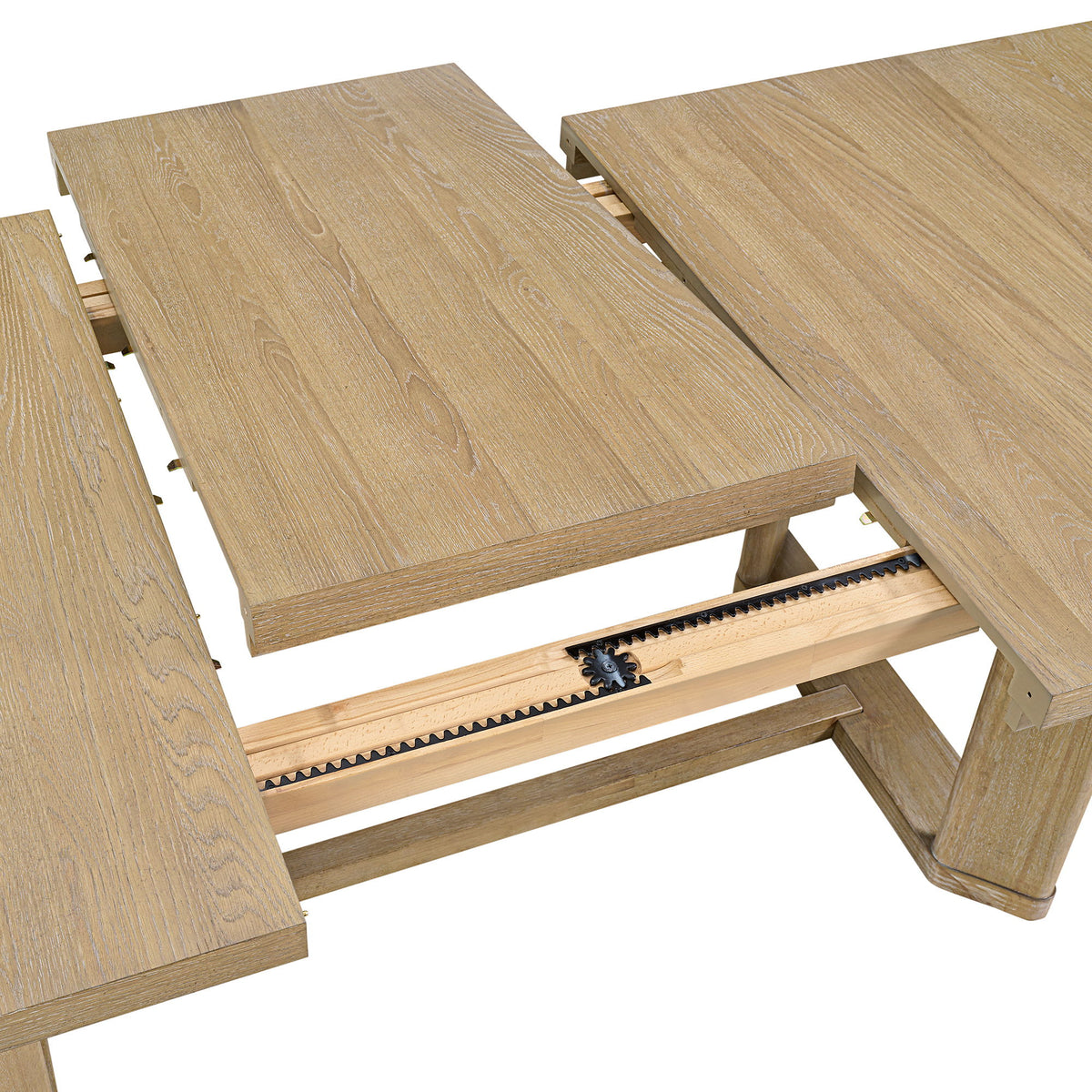 Pacific Grove - 80" Trestle Table With 24" Removable Leaf And Ball-Bearing Cable Glides - Sand Dune