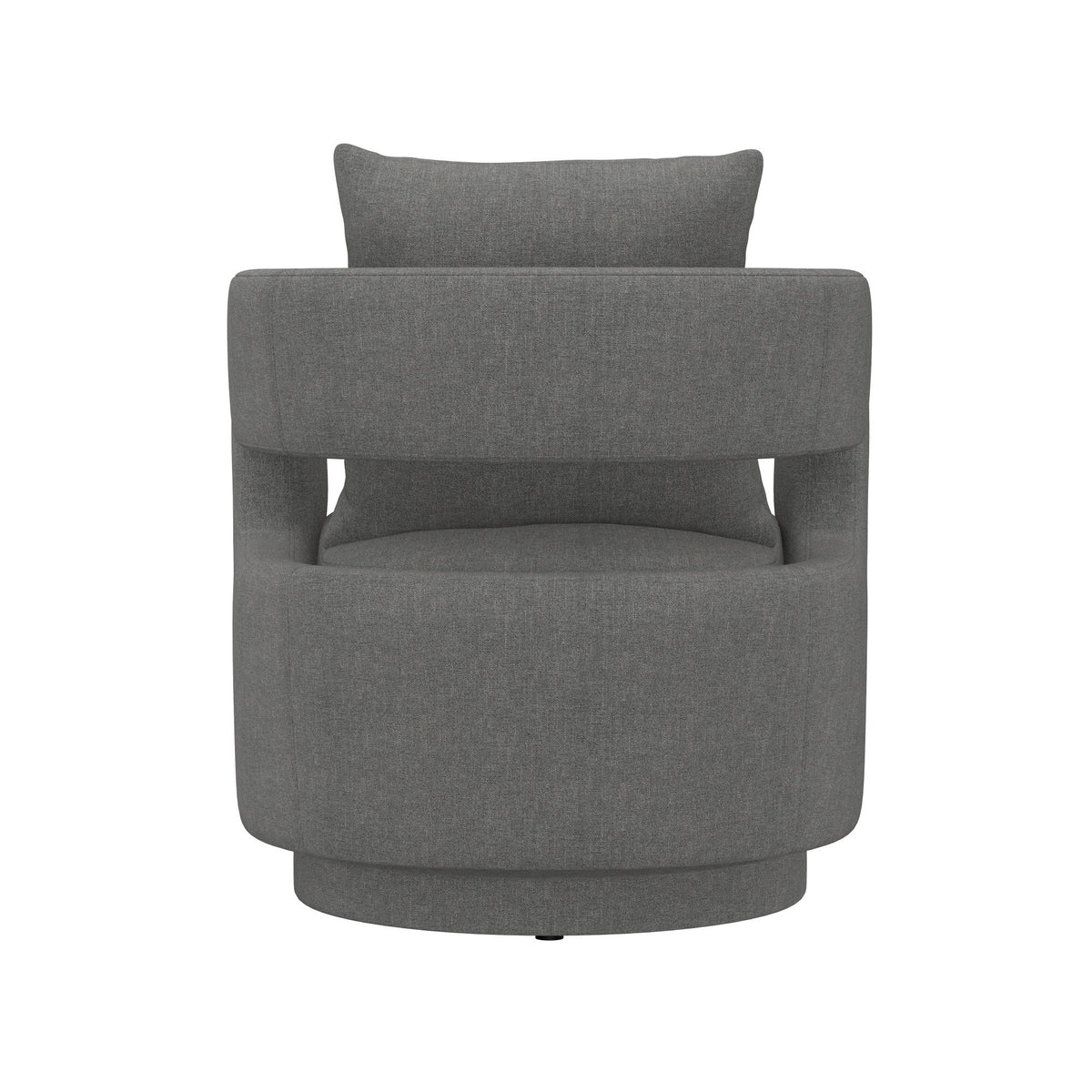 Jude - Swivel Accent Chair With An Open Back Cutout And Square Back Pillow - Flint Gray