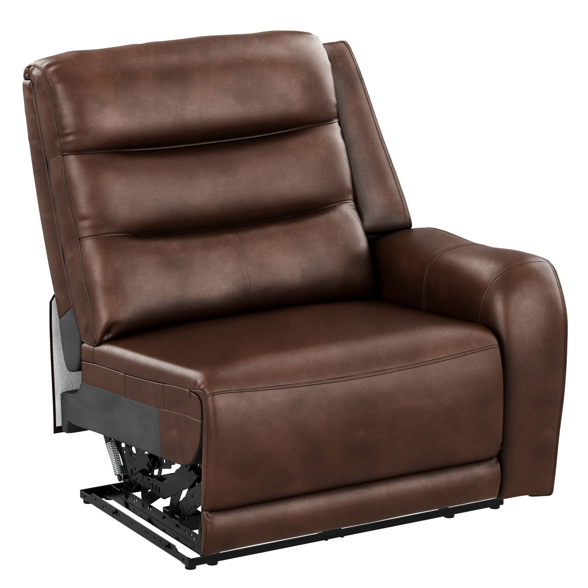 Duluth - Leather Dual Power RSF Recliner - Porter Brown