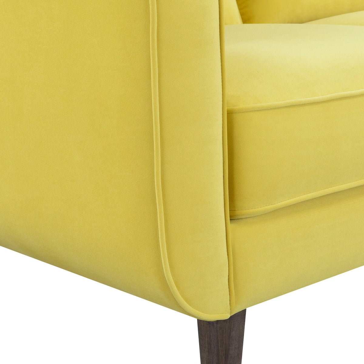 Jax - Loveseat With Wood Legs And Track Arms - Sunshine