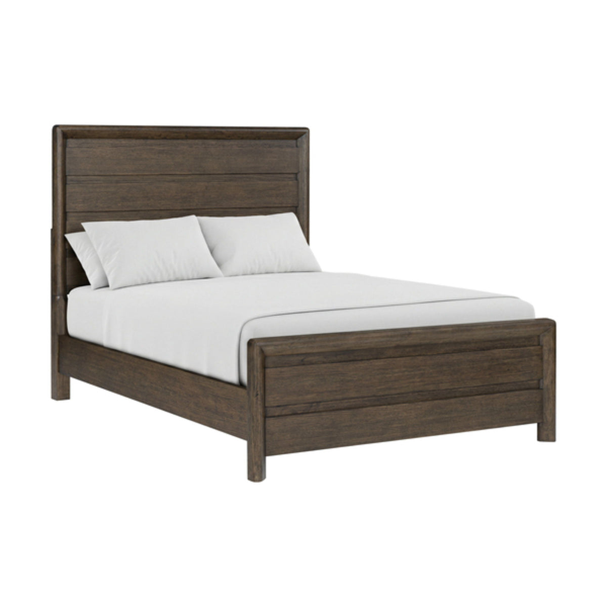 Pacific Grove - Queen Panel Bed With Cross-Planked Headboard And Footboard And Solid Wood Construction - Dark Oak