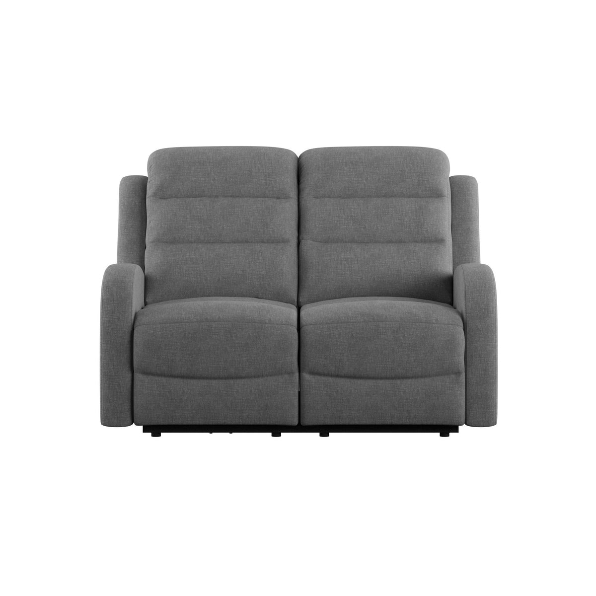 Harvey - Dual Power Loveseat And Headrest With Power Headrests - Mottled Gray
