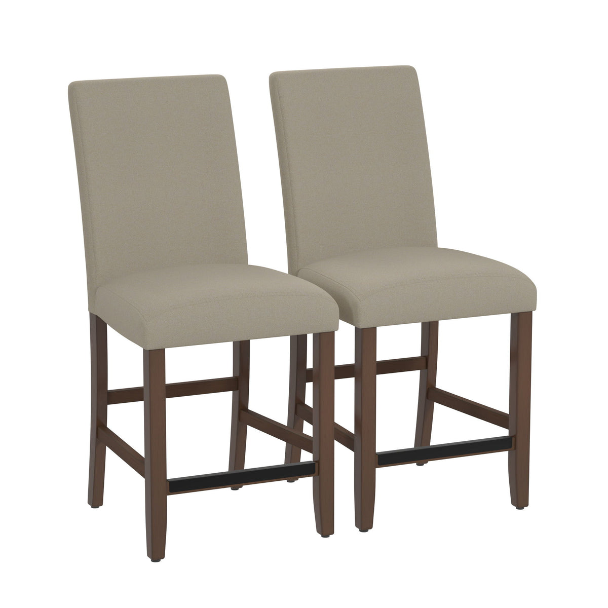 Seneca - Upholstered Barstool With Upholstered Back And Nailhead Trim (Set of 2) - Walnut Brown
