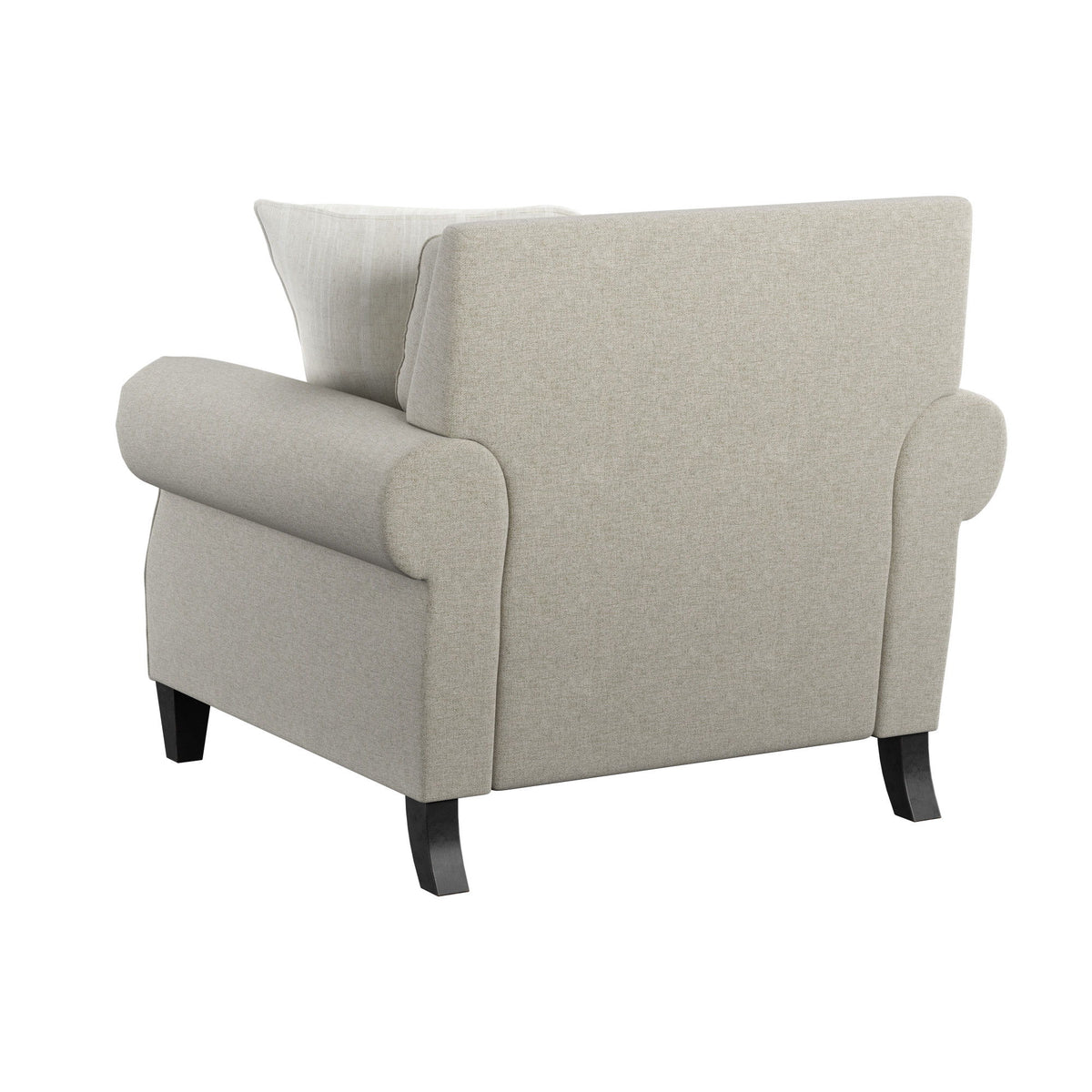Celia - Accent Chair With Rolled Arms, Nail Head Trim, And Wood Legs - Saxon Beige