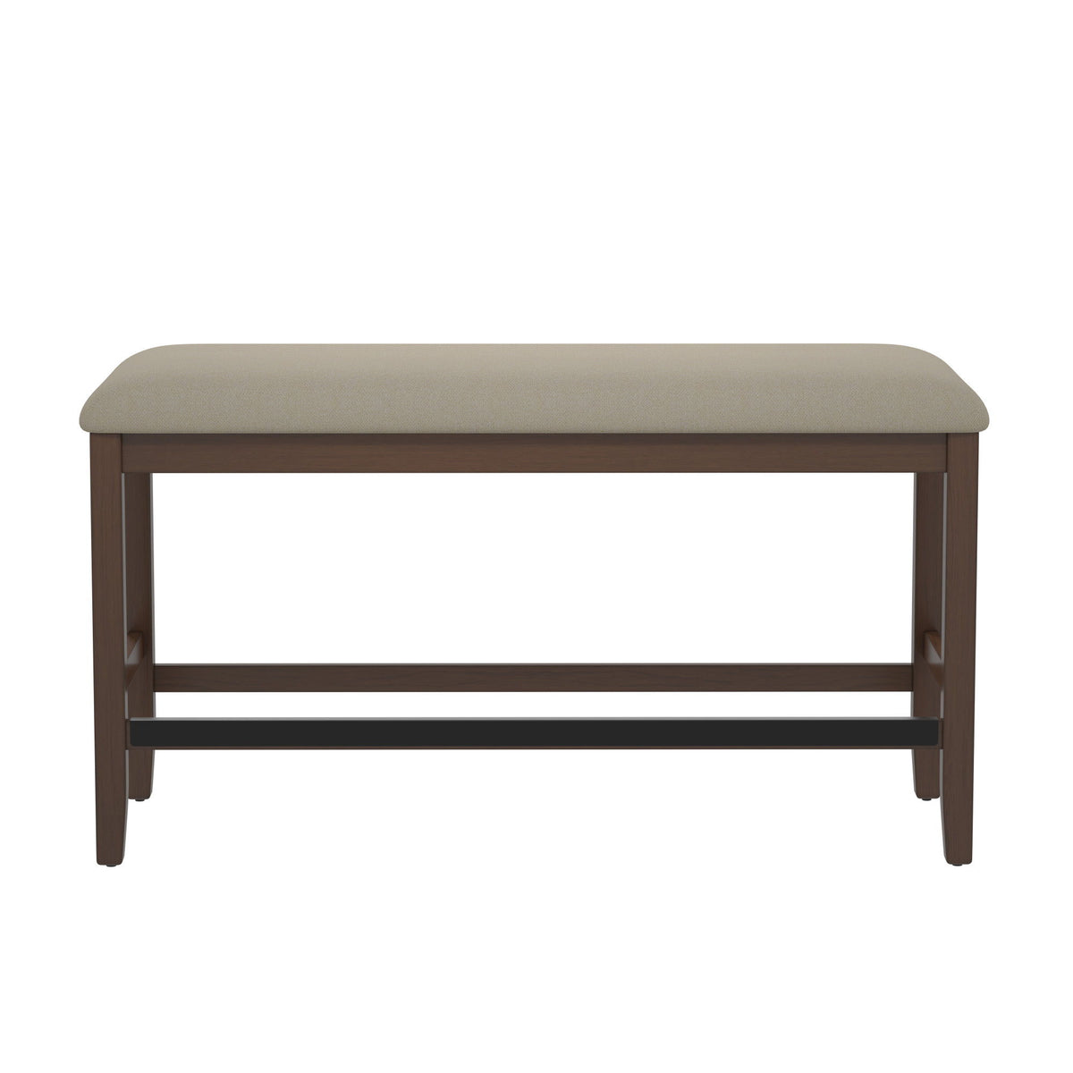 Seneca - Gathering Height Bench With Upholstered Seat - Walnut Brown