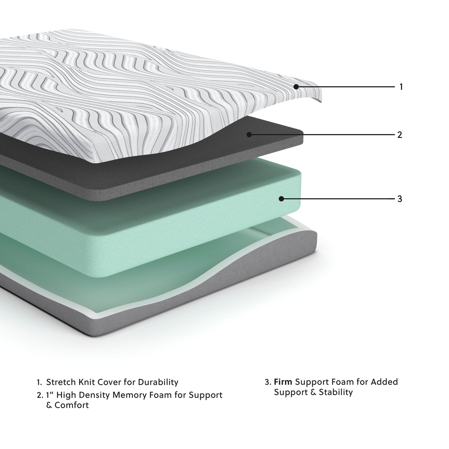 8 Inch Memory Foam - Full Mattress - White