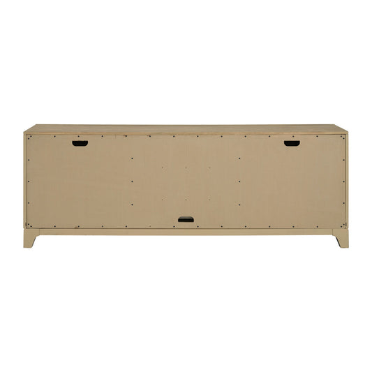 Sutton Place - Entertainment Console With Open Shelf, Storage Drawers, And Cord Cutouts - Caramel / Cocoa