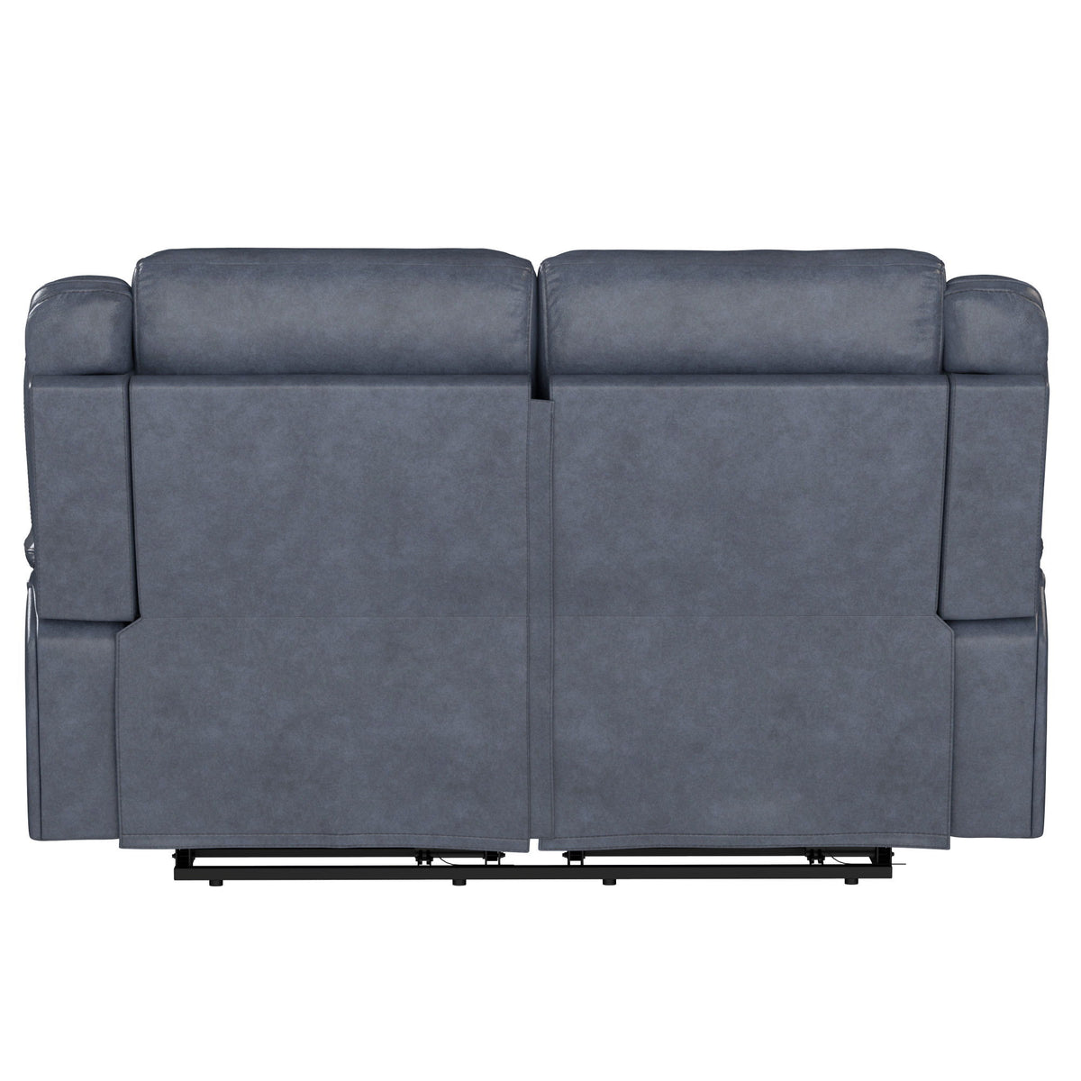 Declan - Reclining Loveseat With Leather Upholstery, Plush Headrest, And Pillow-Top Arms - Blue