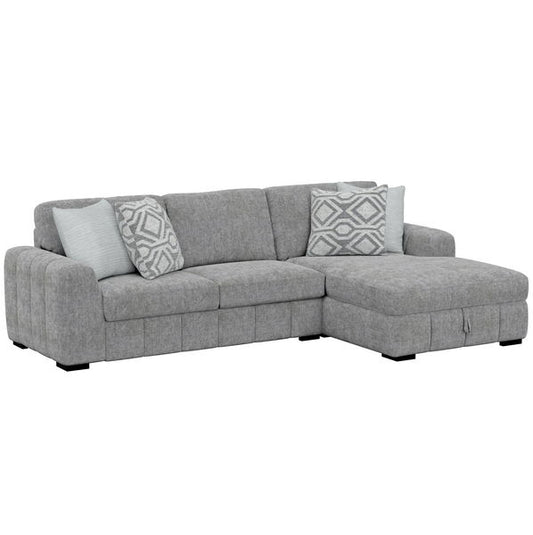 Ritchie - Sectional, With Pillows, Hidden Chaise Storage - Pewter