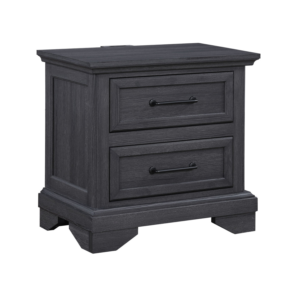 Colville - 2-Drawer Nightstand With USB Charging Port - Charcoal
