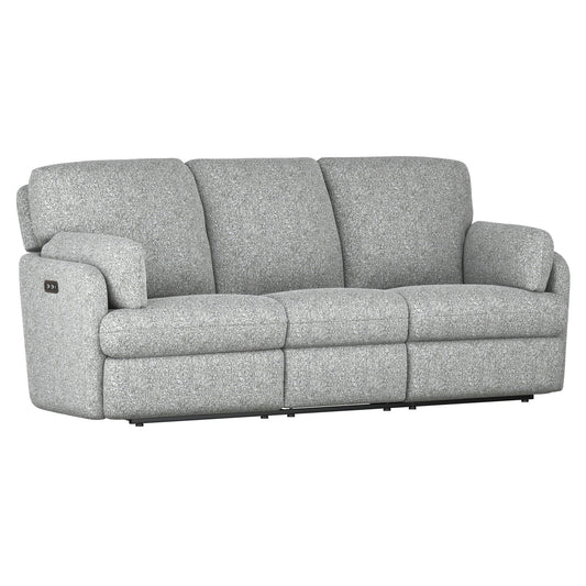 Albus - 88" Power Sofa With Hidden Arm Storage - Speckled Gray