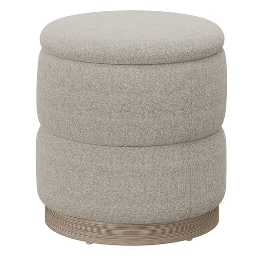 Dorset - Reversible Tray Top Storage Ottoman With Solid Wood Base - Oat