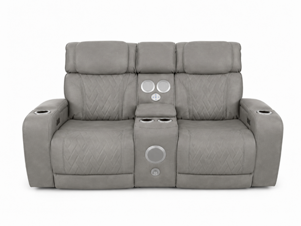 Power Reclining Loveseat with Console &amp; Integrated Audio