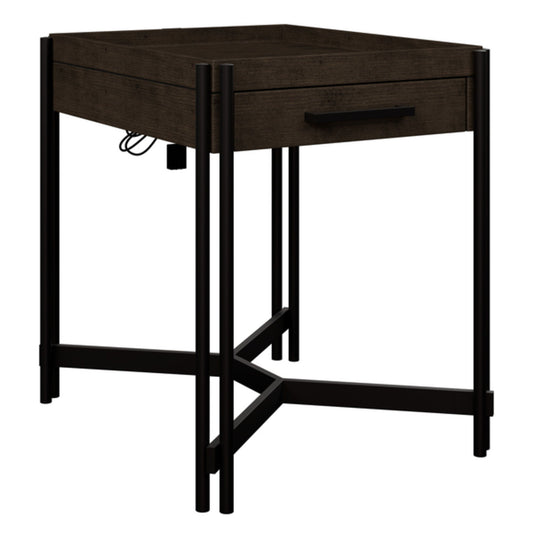 Huron - 20" Chairside End Table With Storage Drawer And Tray-Top Styling - Dark Cocoa