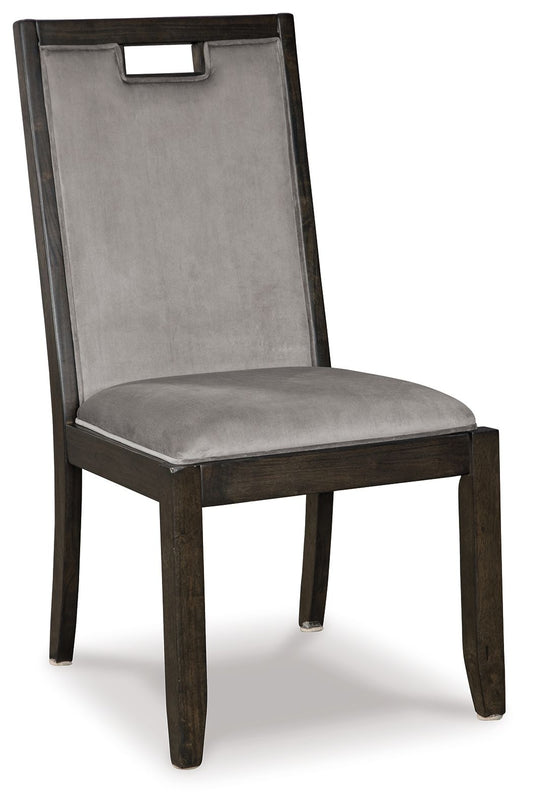 Hyndell - Dining UPH Side Chair (Set of 2) - Gray / Dark Brown