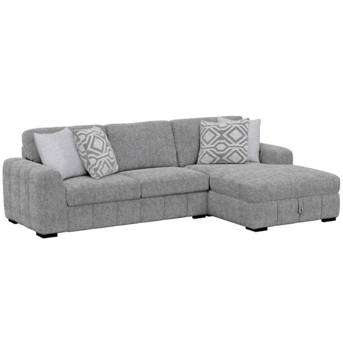 Ritchie - Sectional, With Pillows, Hidden Chaise Storage - Pewter
