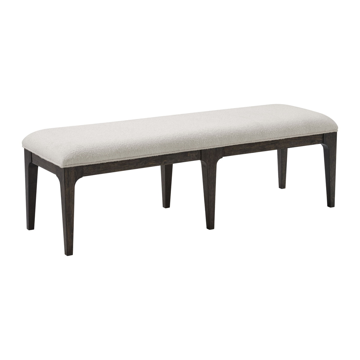 Sutton Place - Upholstered Dining Bench With Boucle Fabric And Tapered Legs - Cream And Cocoa
