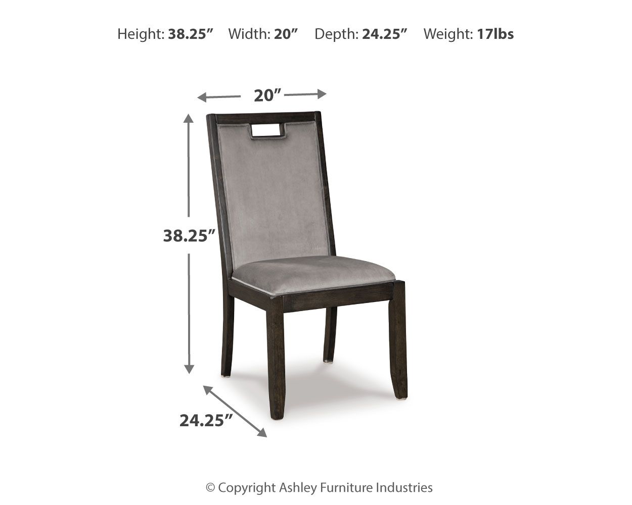 Hyndell - Dining UPH Side Chair (Set of 2) - Gray / Dark Brown