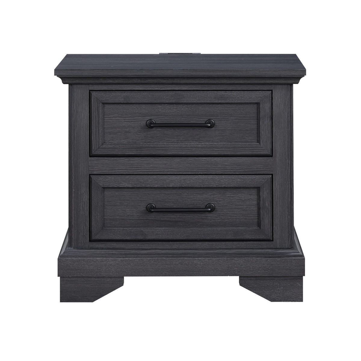 Colville - 2-Drawer Nightstand With USB Charging Port - Charcoal