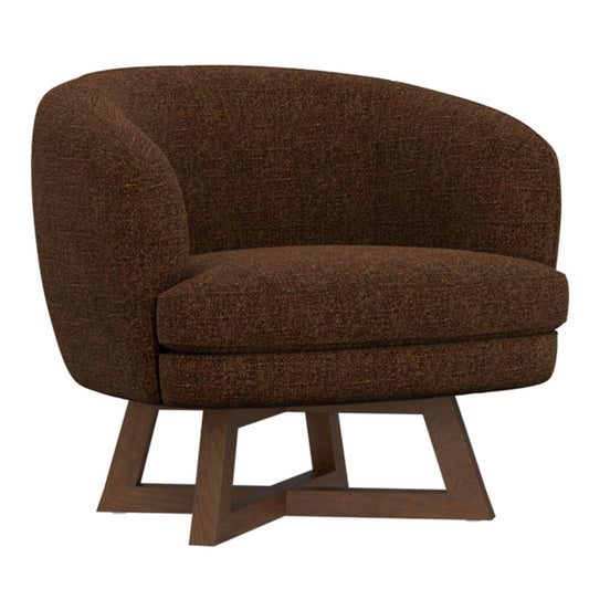 Moira - Swivel Chair With 360-Degree Swivel And Solid Wood Base - Chili