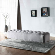 Picture of Lacey Grey Upholstered Bench
