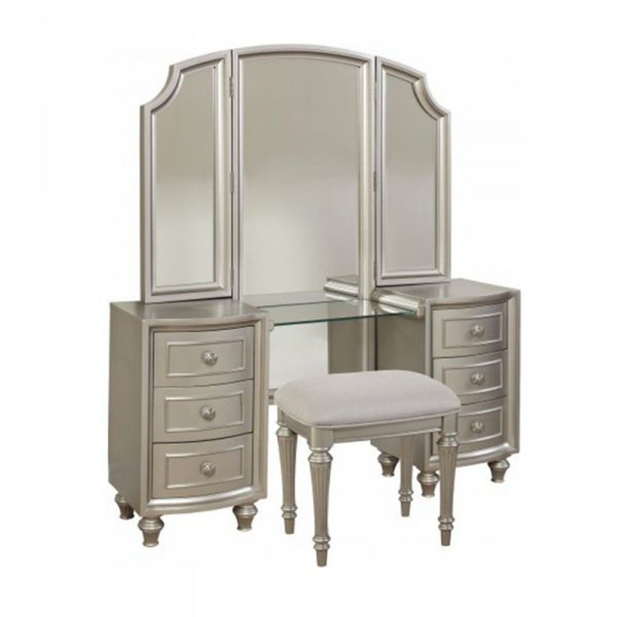 Picture of Champagne Vanity with Stool