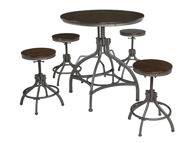 Picture of Odium 5 Pc Adjustable Dining or Counter High Table Set