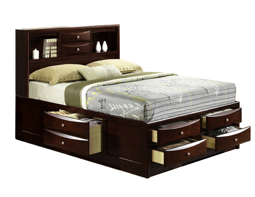 Picture of Emily Mahogany Queen Storage Bed
