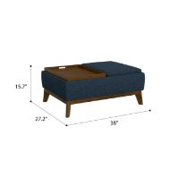 Picture of Aria Navy Ottoman with Tray