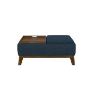 Picture of Aria Navy Ottoman with Tray