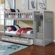 Picture of Grey Twin Over Twin Bunk Bed with Chest
